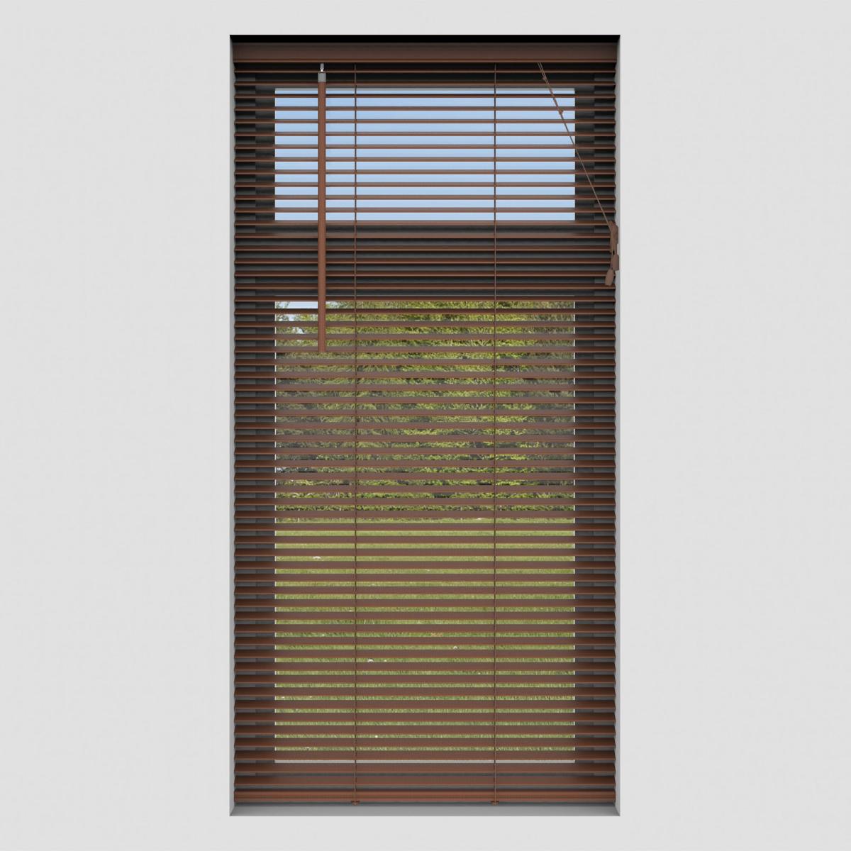 Hardwood Acacia 25mm Slats Venetian Blind Chocolate Brown – image 2