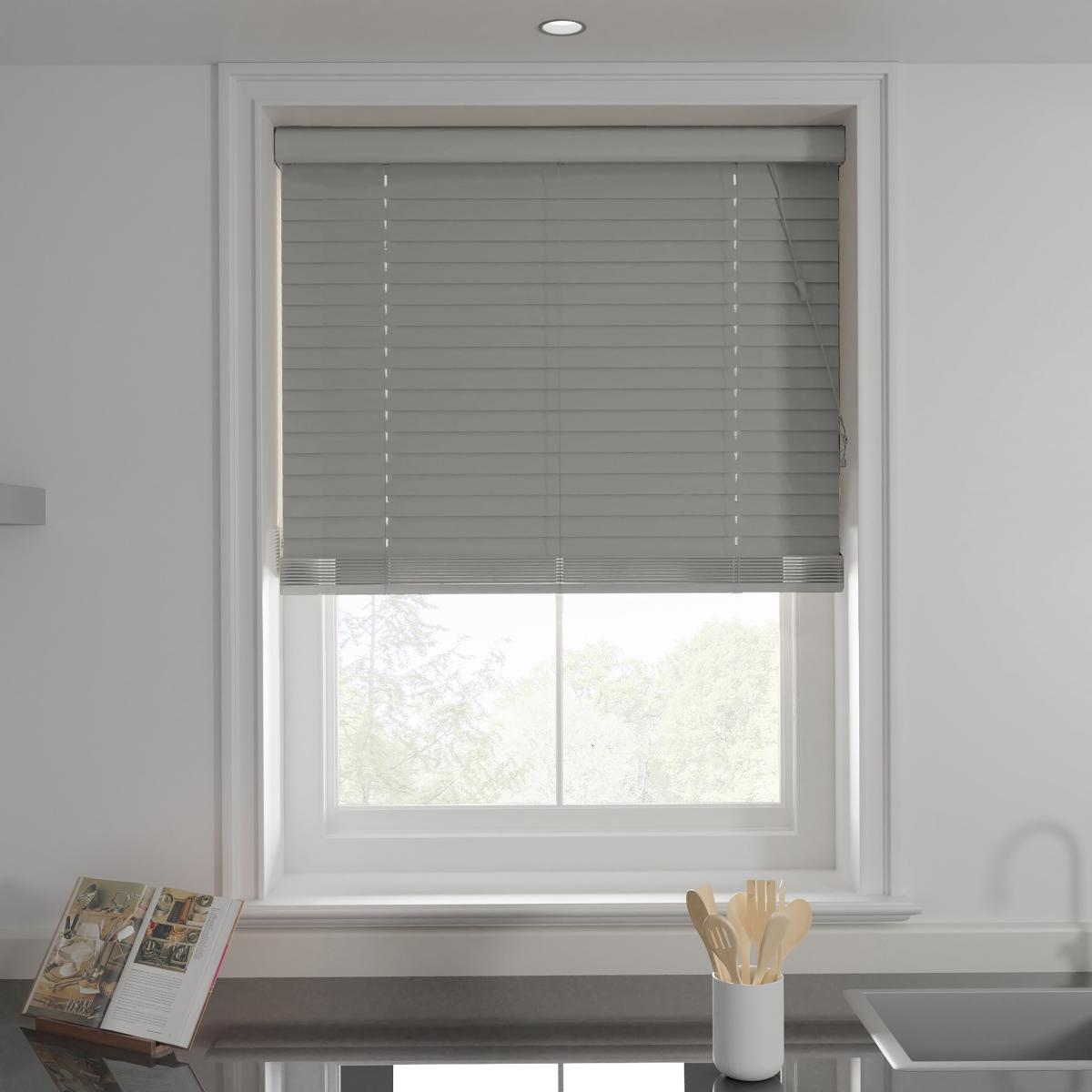 Swish Grey 50mm Made To Order Faux Wood Blinds Grey – image 1