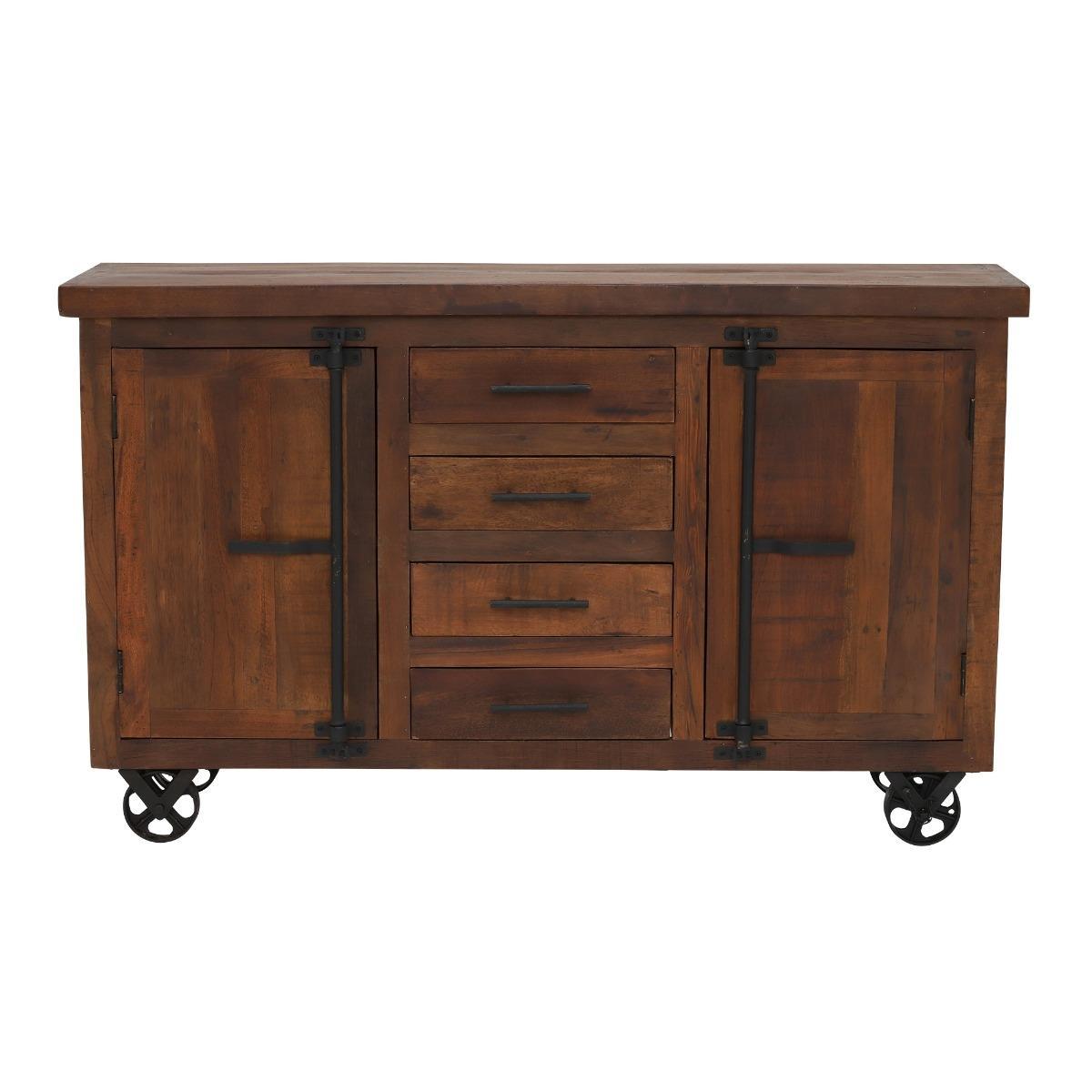 Little Tree Furniture Hyatt Canning Sideboard with Wheels, Dark Finish – image 2