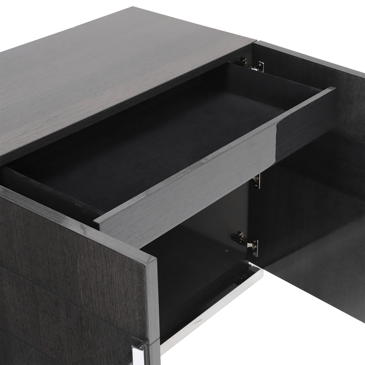 Borgia 4 Door Koto Wood KD Sideboard, Grey Highgloss – image 5
