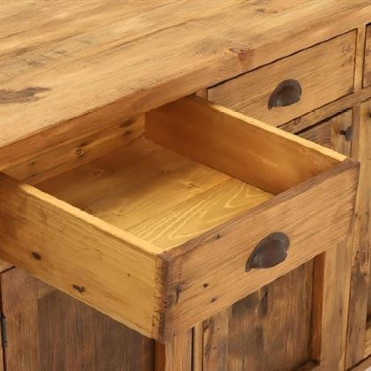 Covington Reclaimed Wood 3 Door Rustic Sideboard – image 5