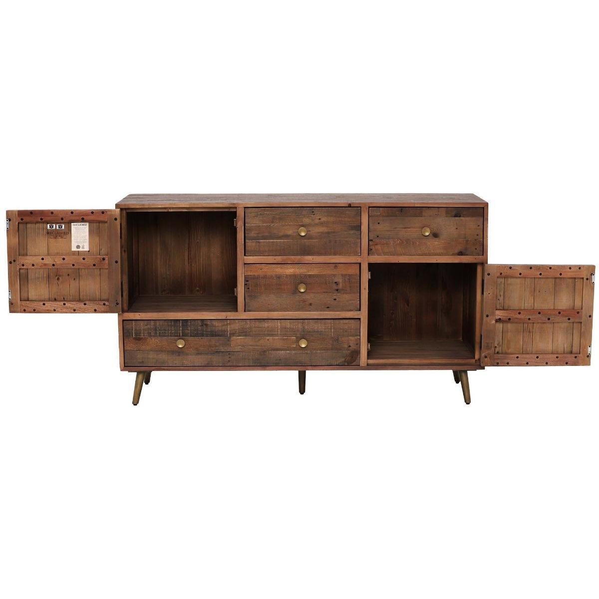 Modi Reclaimed Wood 4 Drawer 2 Door Sideboard – image 4