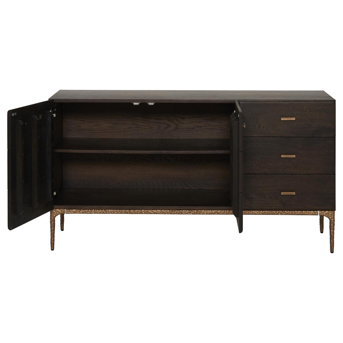 Bozan 2 Door 3 Drawer Sideboard, Brown | Barker & Stonehouse – image 3