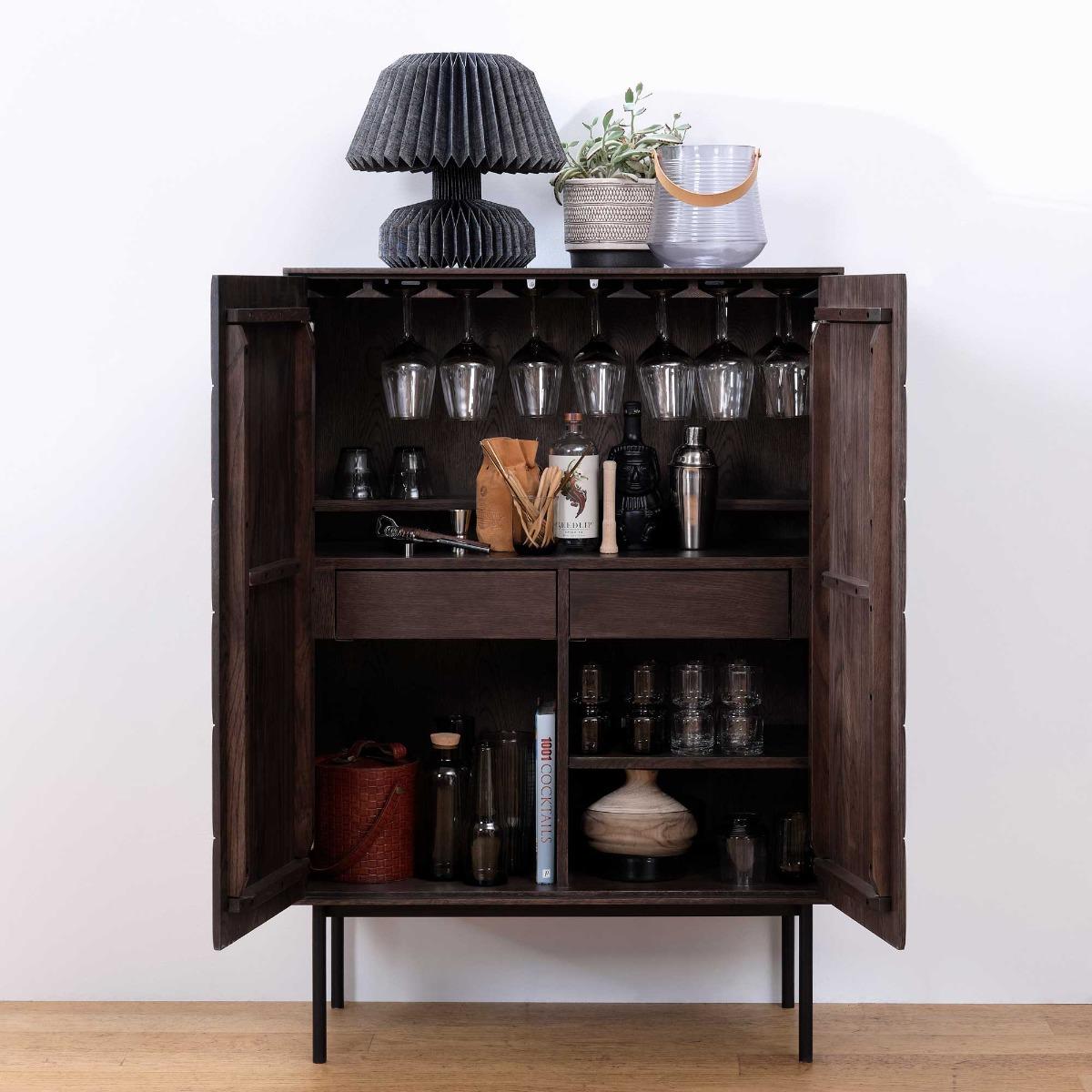 Amos Drinks Cabinet, Brown Wood | Barker & Stonehouse – image 2