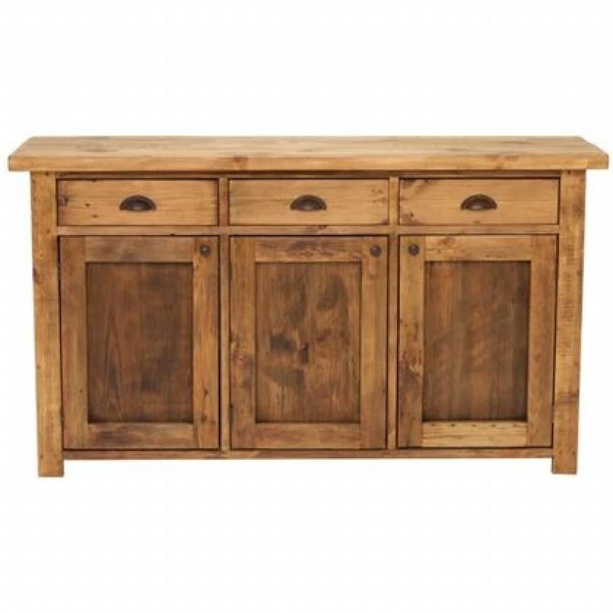 Covington Reclaimed Wood 3 Door Rustic Sideboard, Brown | Barker & Stonehouse – image 2