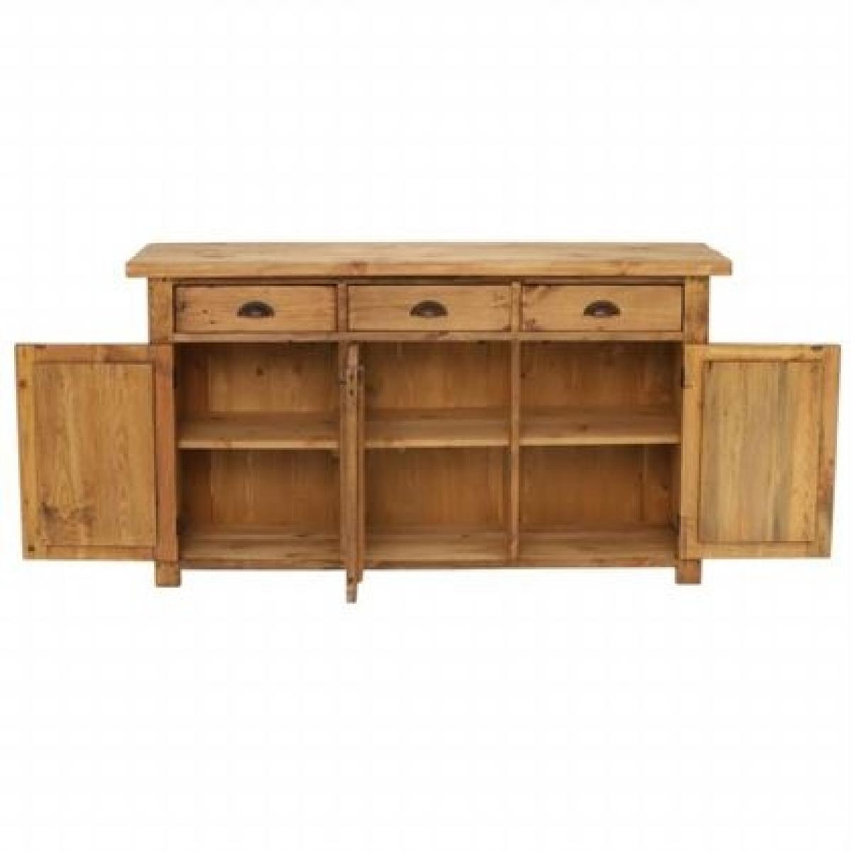 Covington Reclaimed Wood 3 Door Rustic Sideboard, Brown | Barker & Stonehouse – image 3