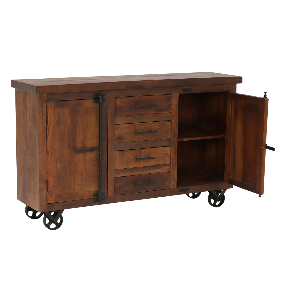 Little Tree Furniture Hyatt Canning Sideboard with Wheels, Dark Finish – image 4