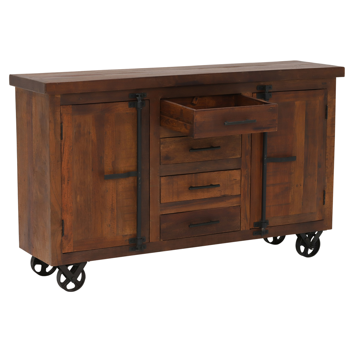 Little Tree Furniture Hyatt Canning Sideboard with Wheels, Dark Finish – image 5