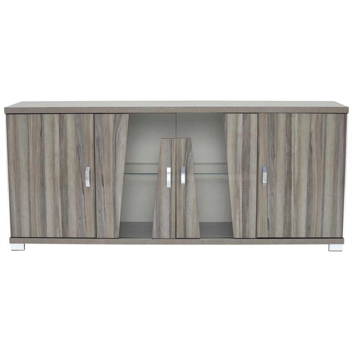 Viteri 4 Door Sideboard with LED Lights, Grey Walnut Wood | Barker & Stonehouse – image 2