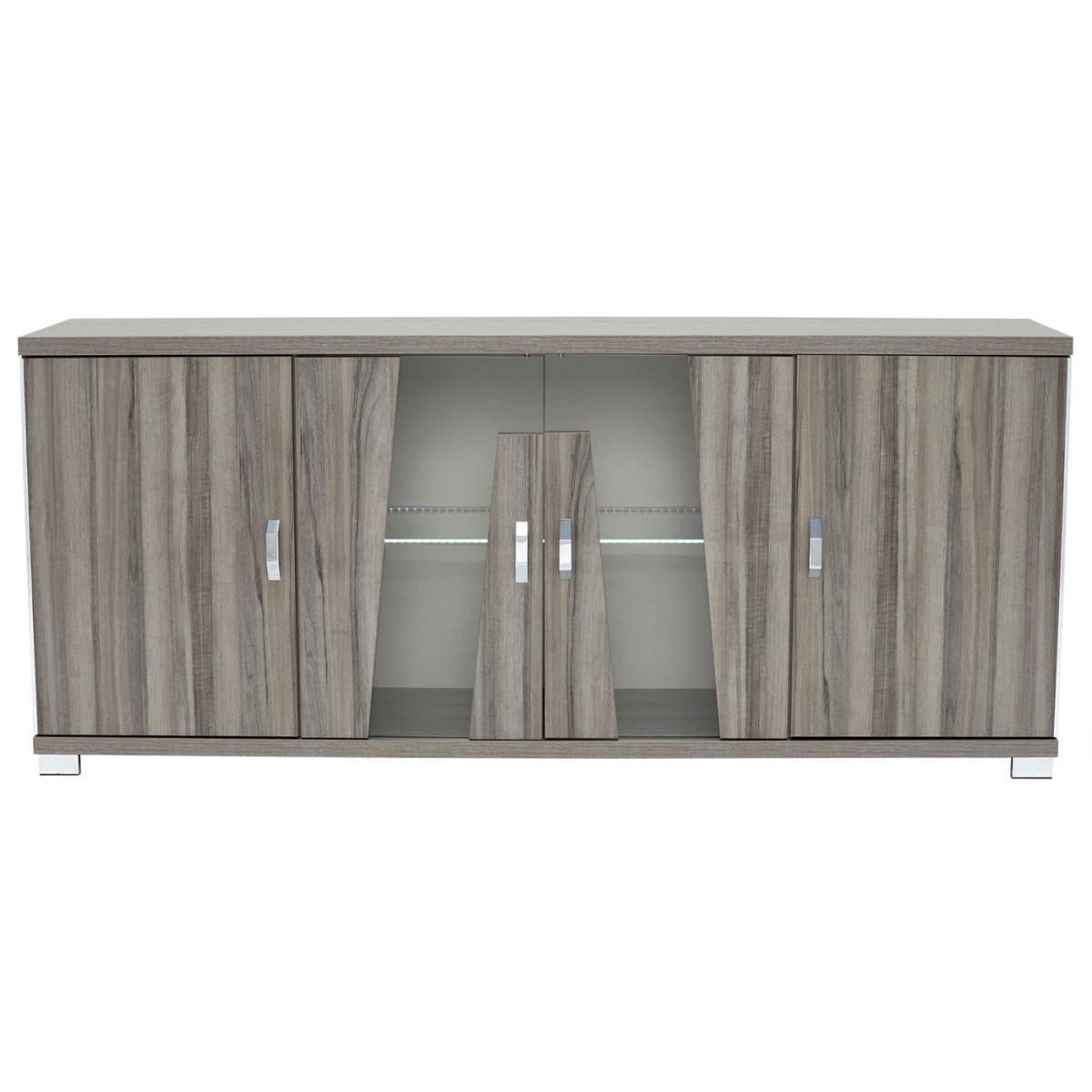Viteri 4 Door Sideboard with LED Lights, Grey Walnut Wood | Barker & Stonehouse – image 3