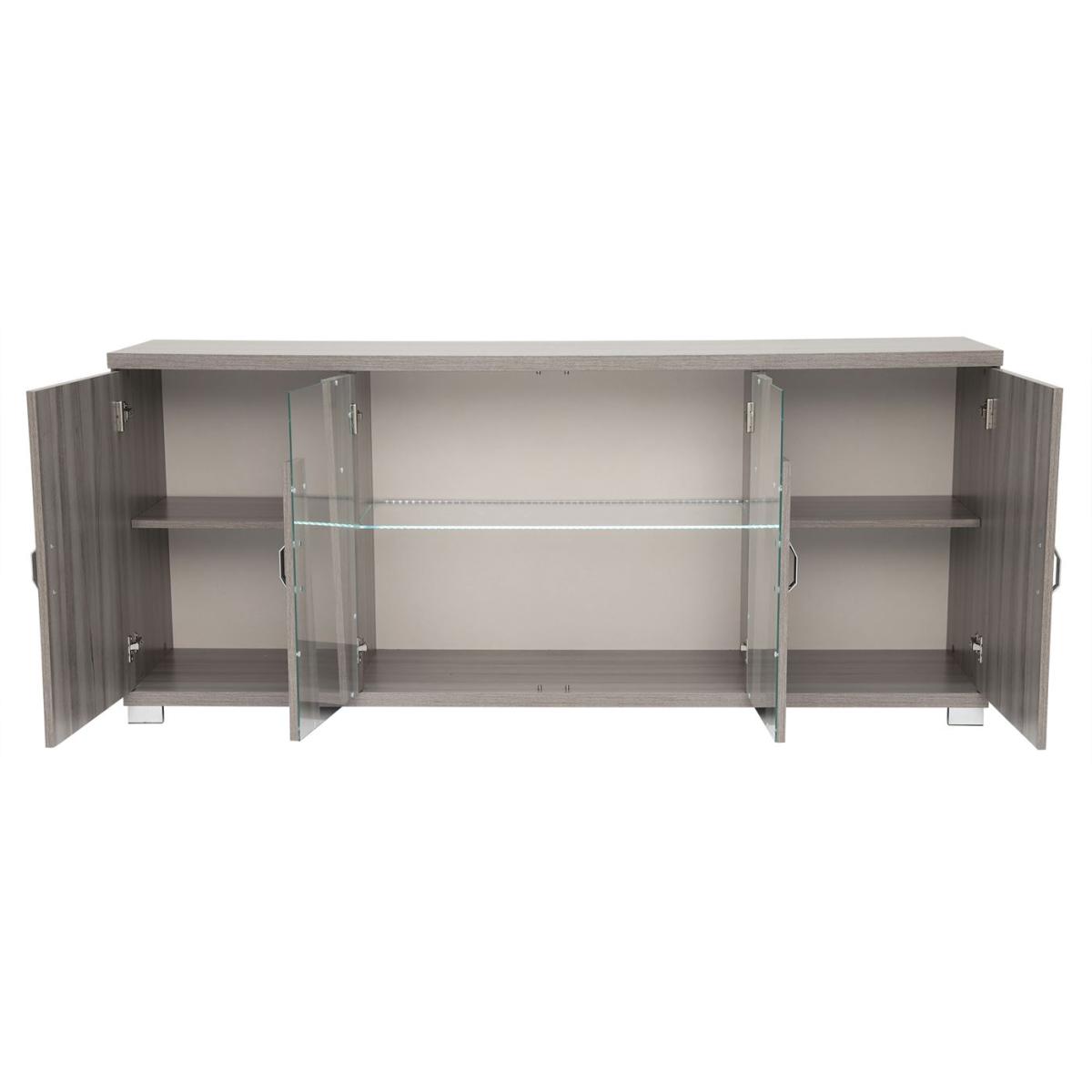 Viteri 4 Door Sideboard with LED Lights, Grey Walnut Wood | Barker & Stonehouse – image 4