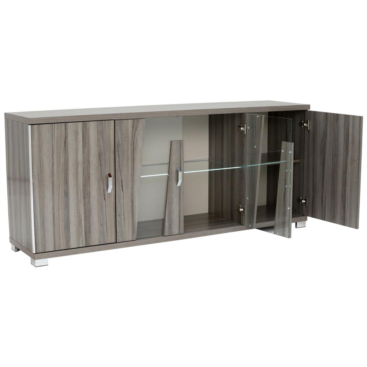 Viteri 4 Door Sideboard with LED Lights, Grey Walnut Wood | Barker & Stonehouse – image 5