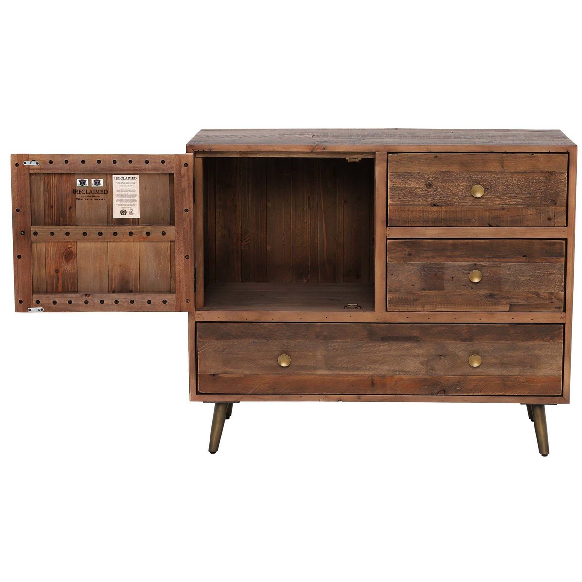 Modi Reclaimed Wood 3 Drawer, 1 Door Sideboard – image 3