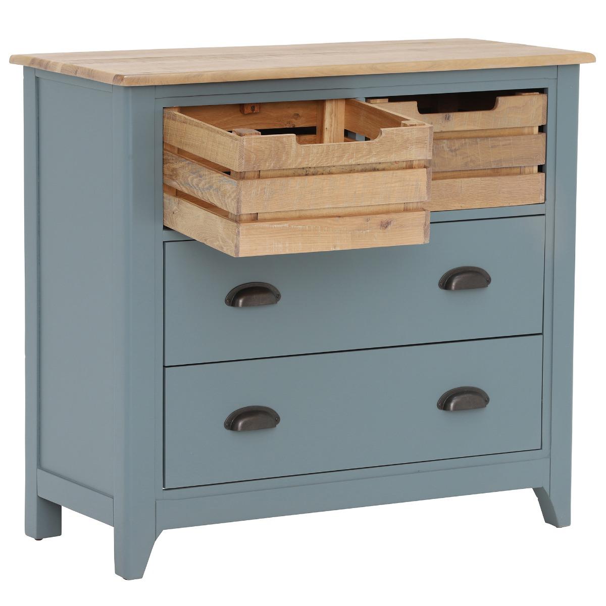 Craster Small Chest Of Drawers Sideboard, Blue Oak Wood | Barker & Stonehouse – image 3