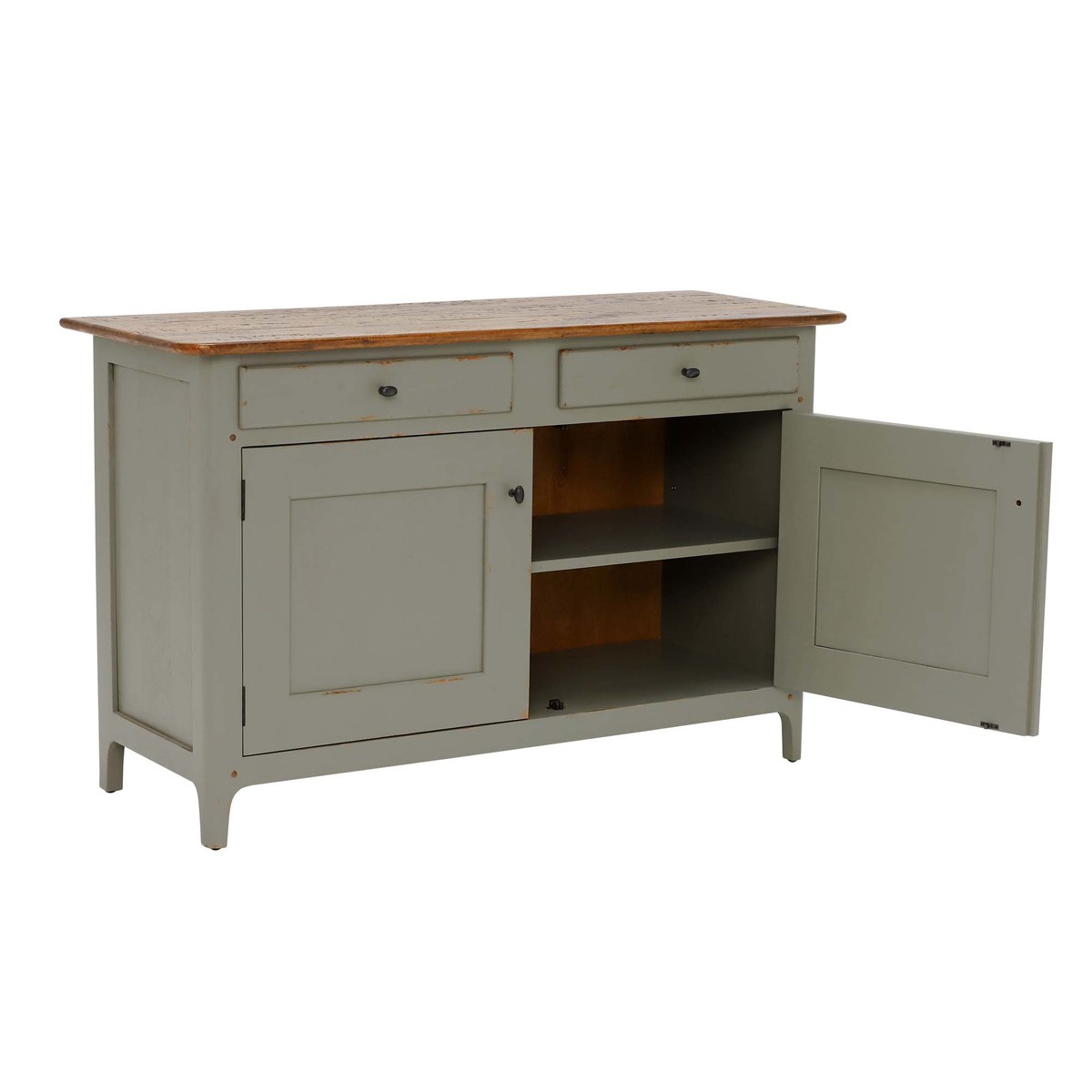 Maison 2 Door 2 Drawer Small Sideboard, Albany and Moss Grey – image 4