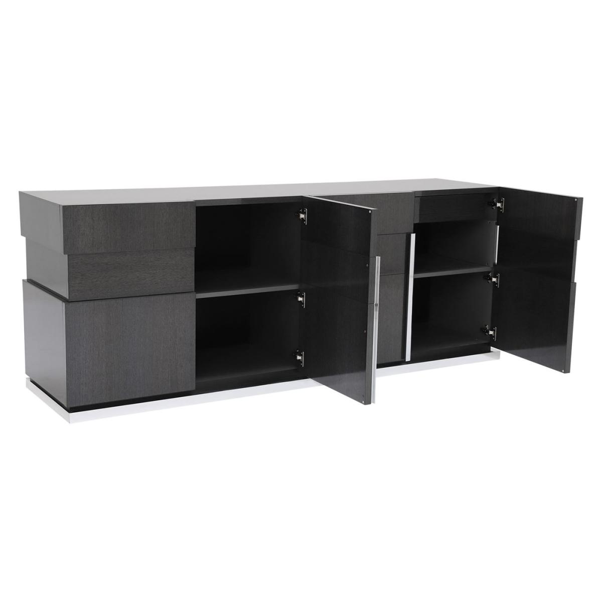 Borgia 4 Door Koto Wood Sideboard, Grey Gloss | Barker & Stonehouse – image 4