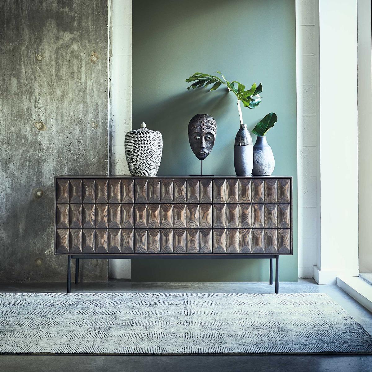 Amos 3 Section Sideboard, Brown Oak Wood | Barker & Stonehouse – image 2