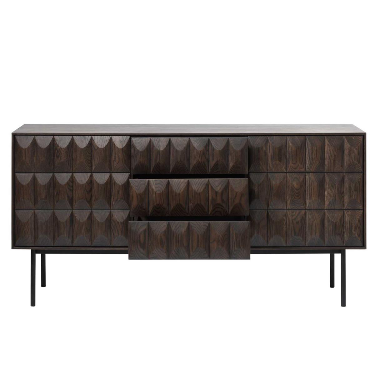 Amos 3 Section Sideboard, Brown Oak Wood | Barker & Stonehouse – image 4