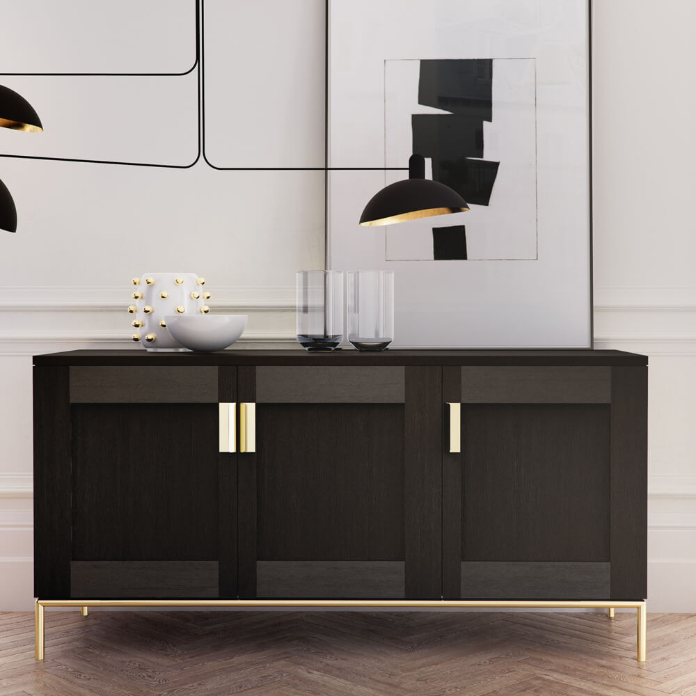Dark Wood/Brass Pimlico Sideboard – image 7