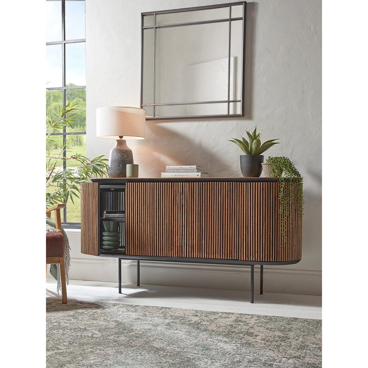 Slatted Wooden Sideboard – image 6