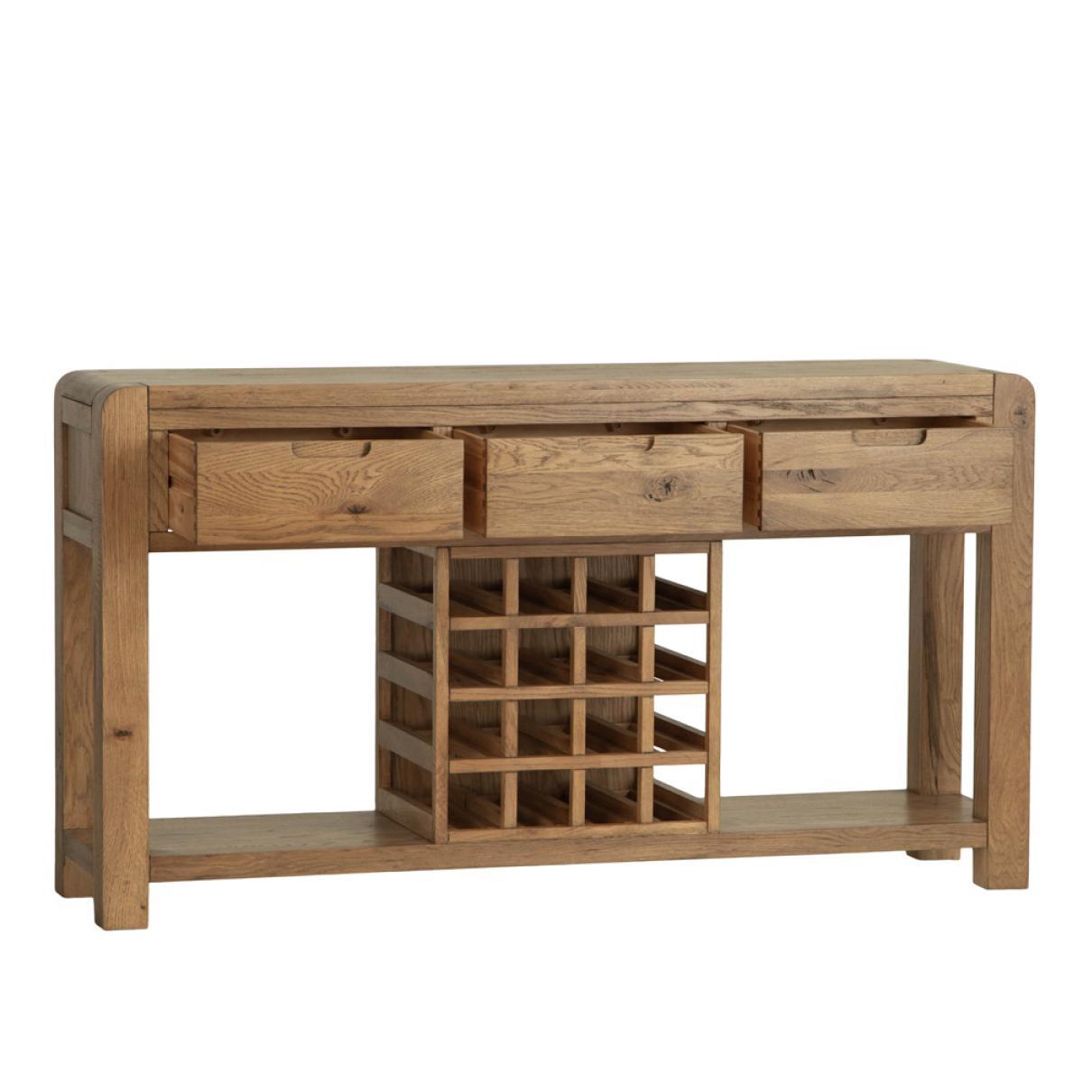 Oslo Chunky Oak Large Sideboard Wine Rack – image 3