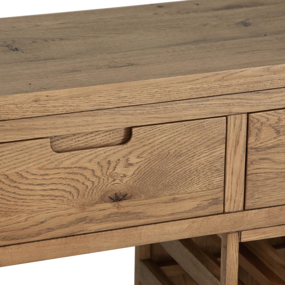 Oslo Chunky Oak Large Sideboard Wine Rack – image 5