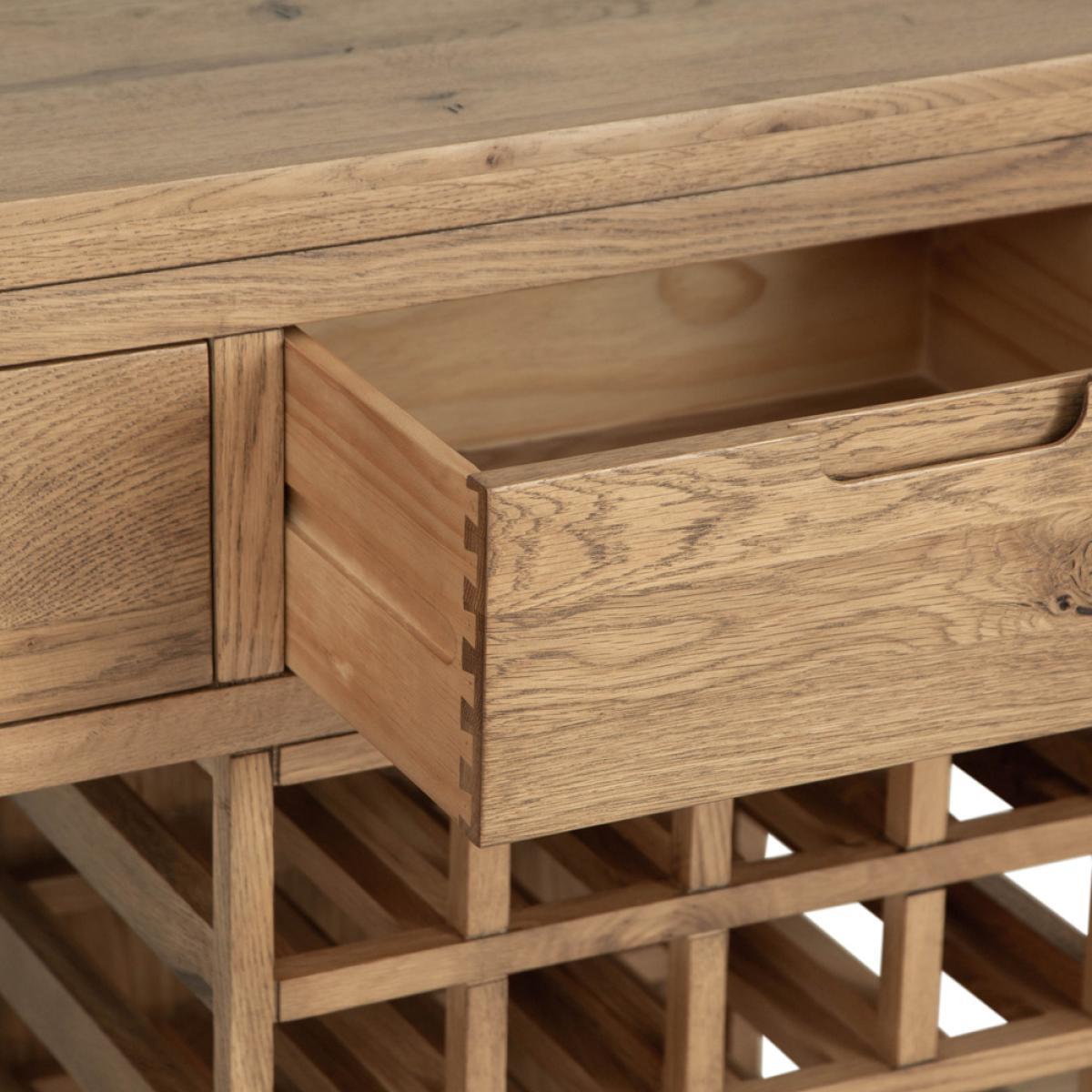 Oslo Chunky Oak Large Sideboard Wine Rack – image 9