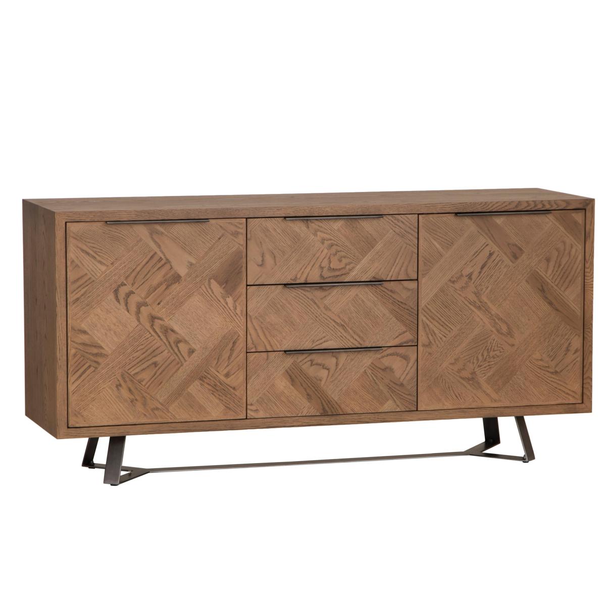 Industrial Oak Large 2 Door 3 Drawer Sideboard – image 2