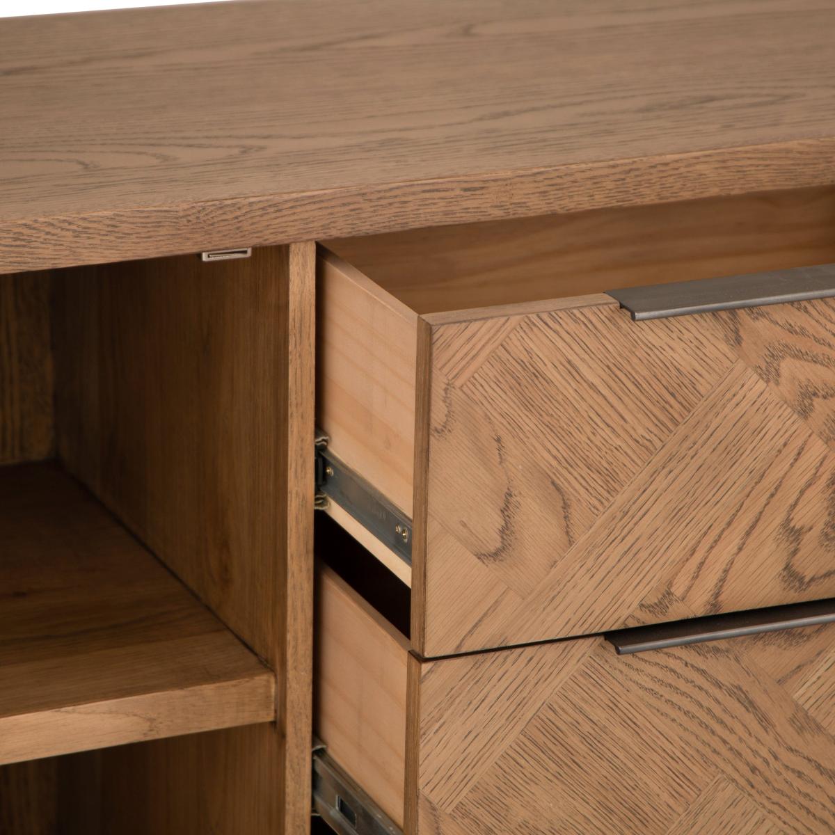 Industrial Oak Large 2 Door 3 Drawer Sideboard – image 11