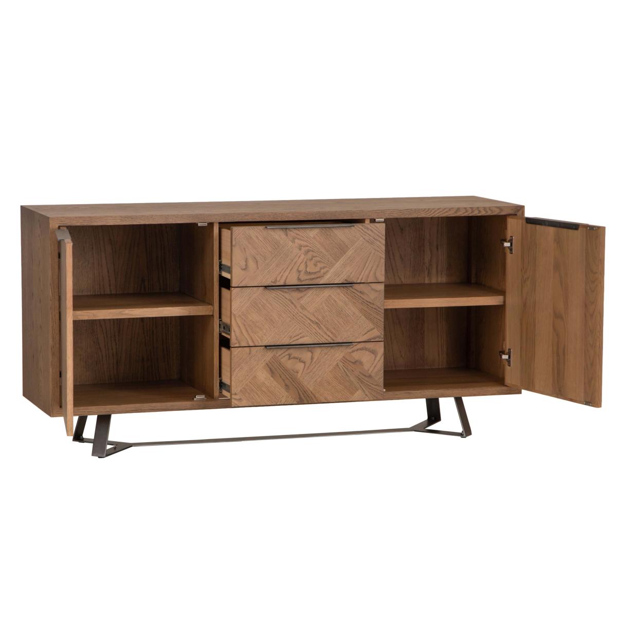 Industrial Oak Large 2 Door 3 Drawer Sideboard – image 3