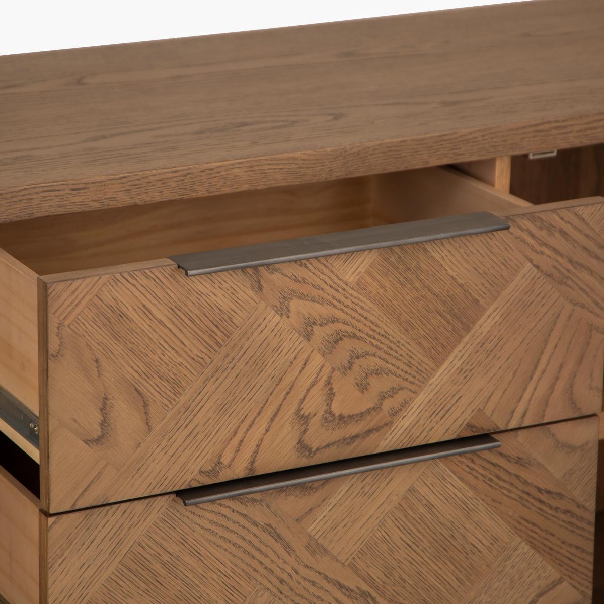 Industrial Oak Large 2 Door 3 Drawer Sideboard – image 5
