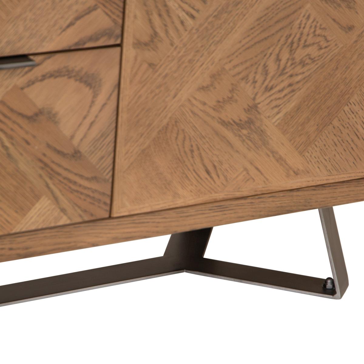 Industrial Oak Large 2 Door 3 Drawer Sideboard – image 9
