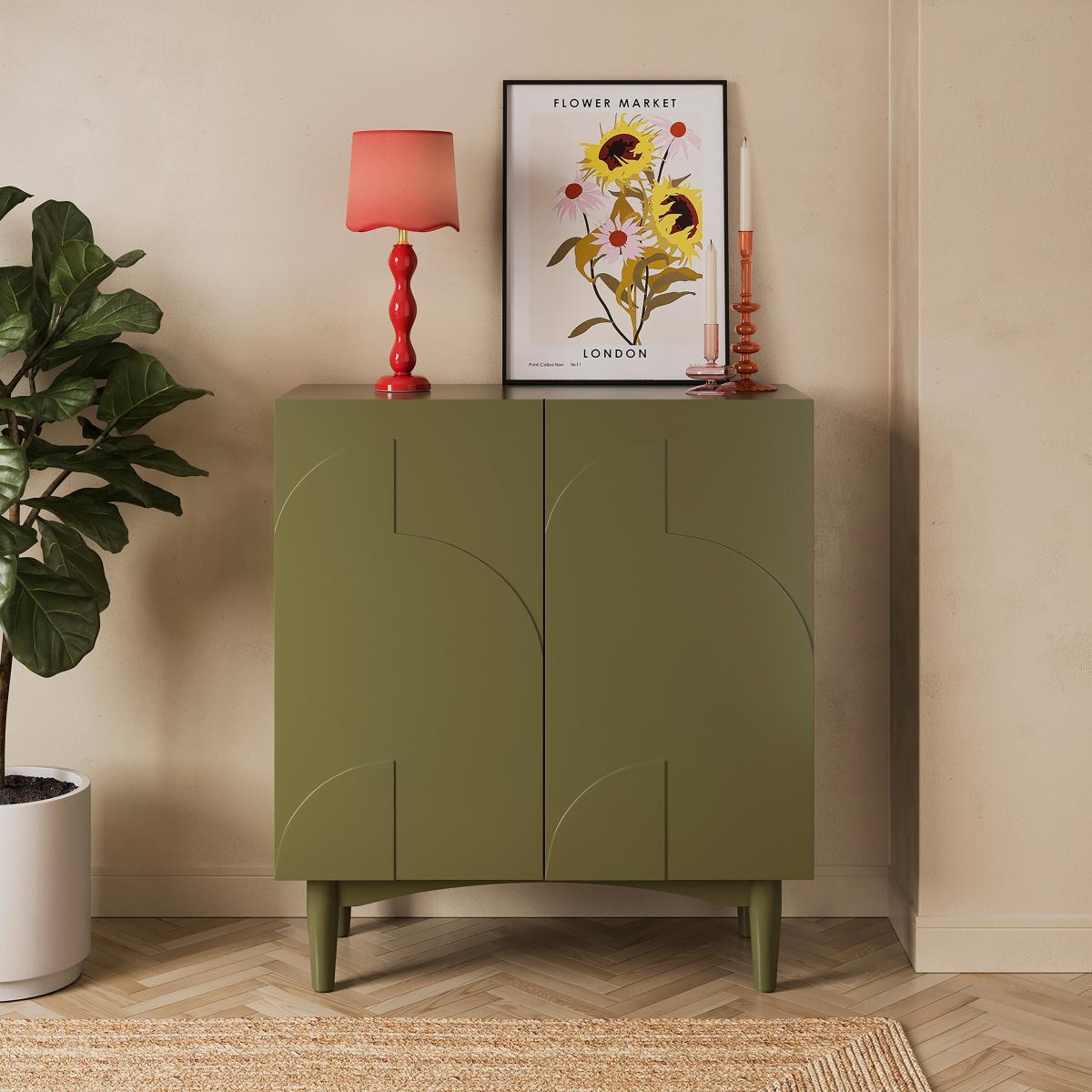 Gia Compact Sideboard Moss Green – image 2