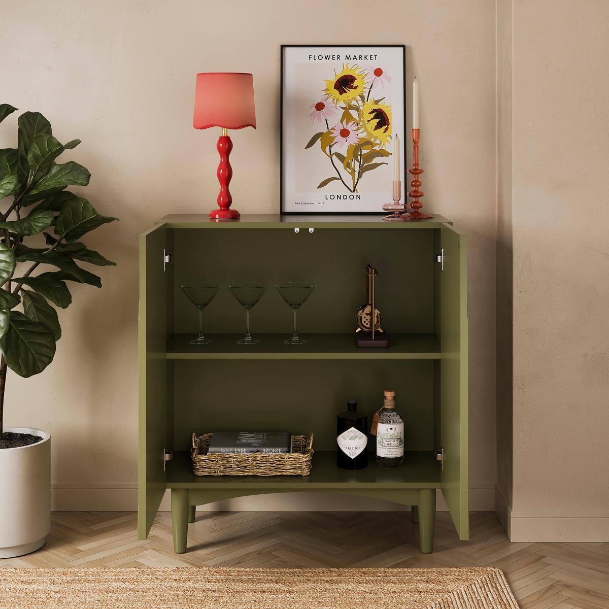 Gia Compact Sideboard Moss Green – image 3