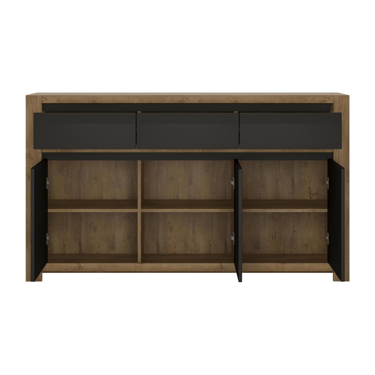 Havana 3 Door Black Sideboard Black – image 2