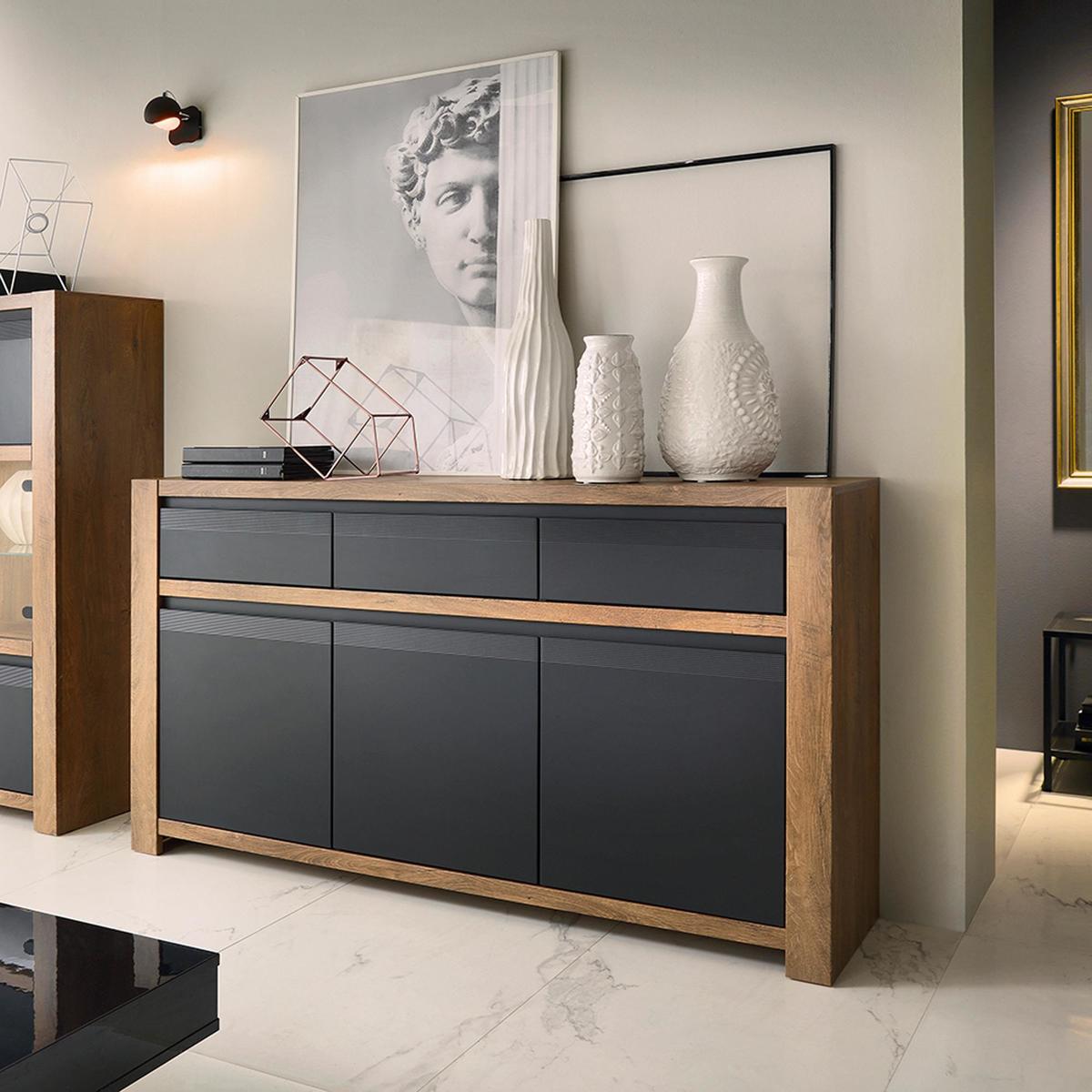 Havana 3 Door Black Sideboard Black – image 3