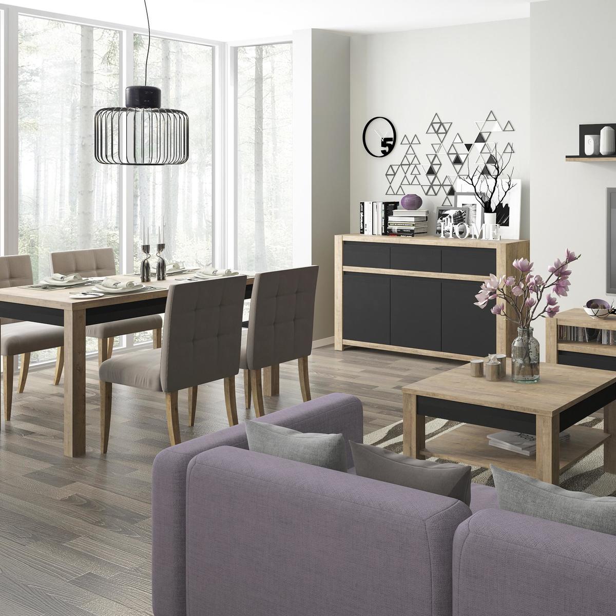 Havana 3 Door Black Sideboard Black – image 4