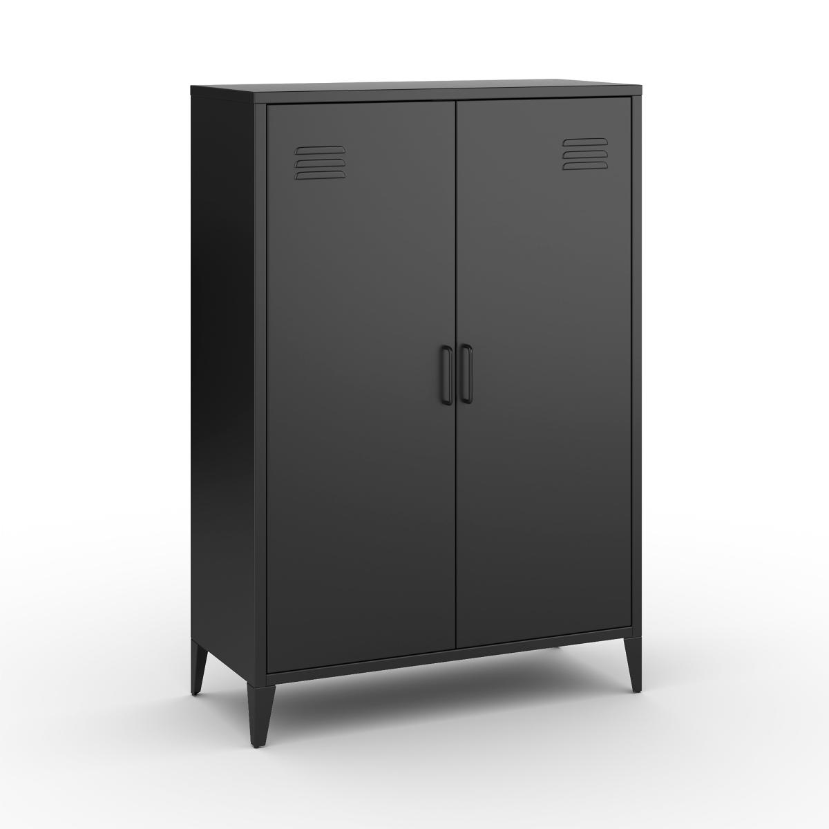 Helga Metal Tall Sideboard Black – image 6