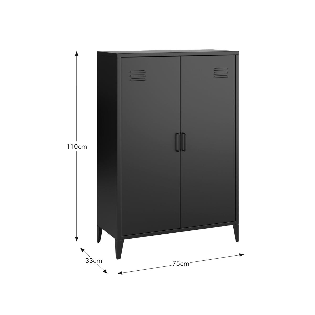 Helga Metal Tall Sideboard Black – image 7
