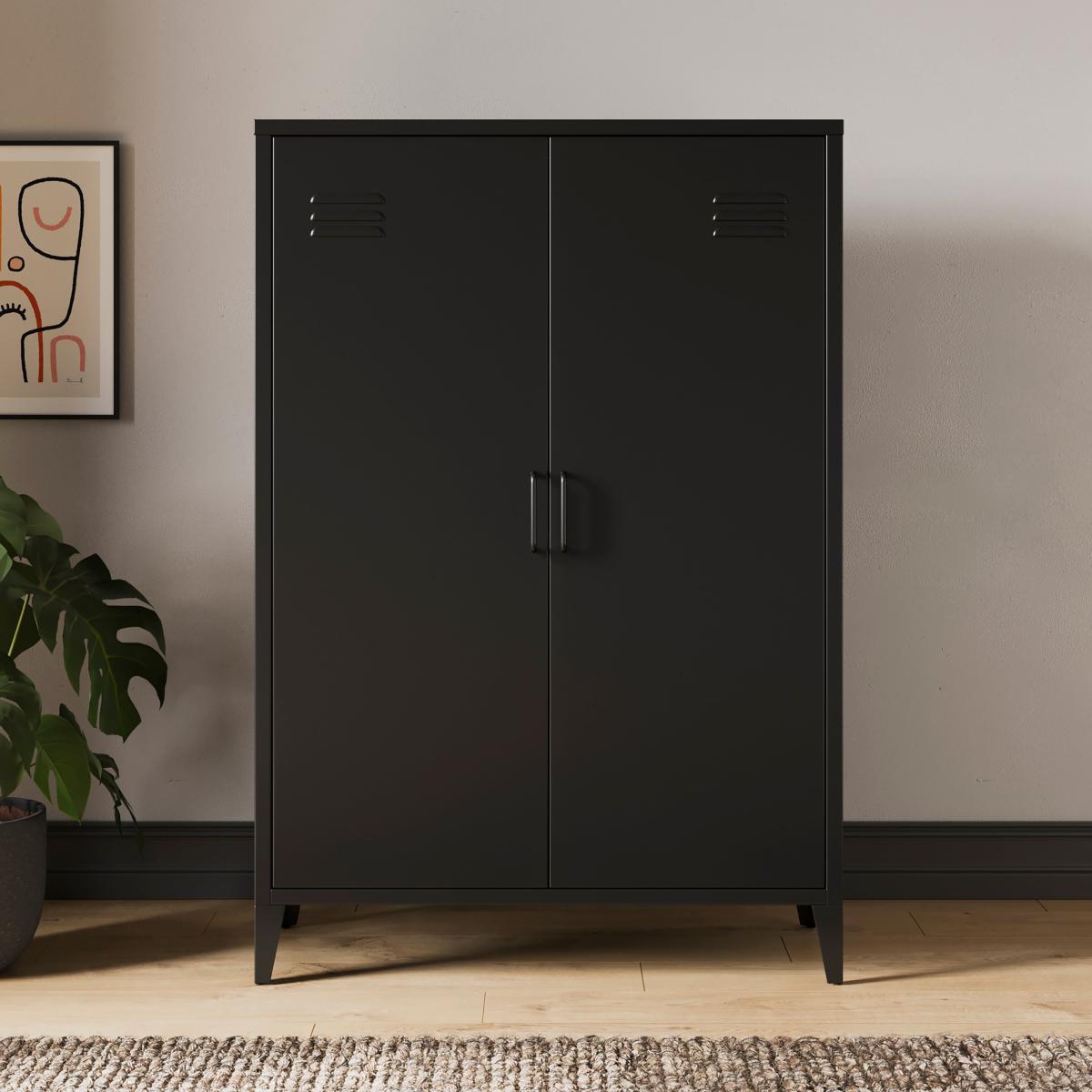 Helga Metal Tall Sideboard Black – image 1