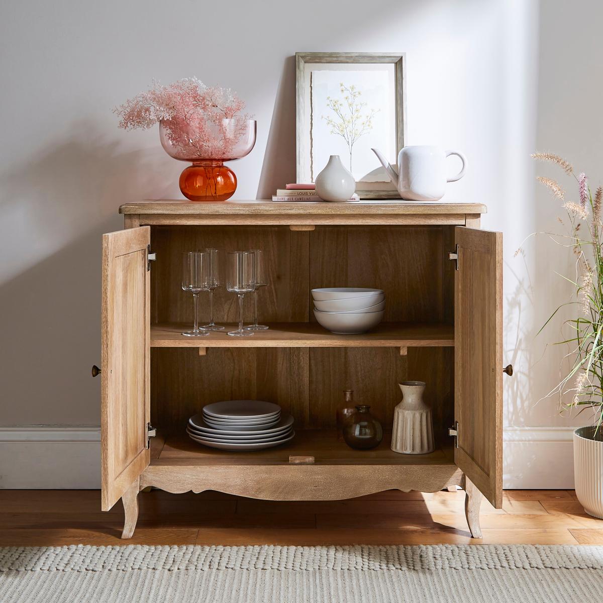 Giselle 2 Door Small Sideboard Natural – image 2