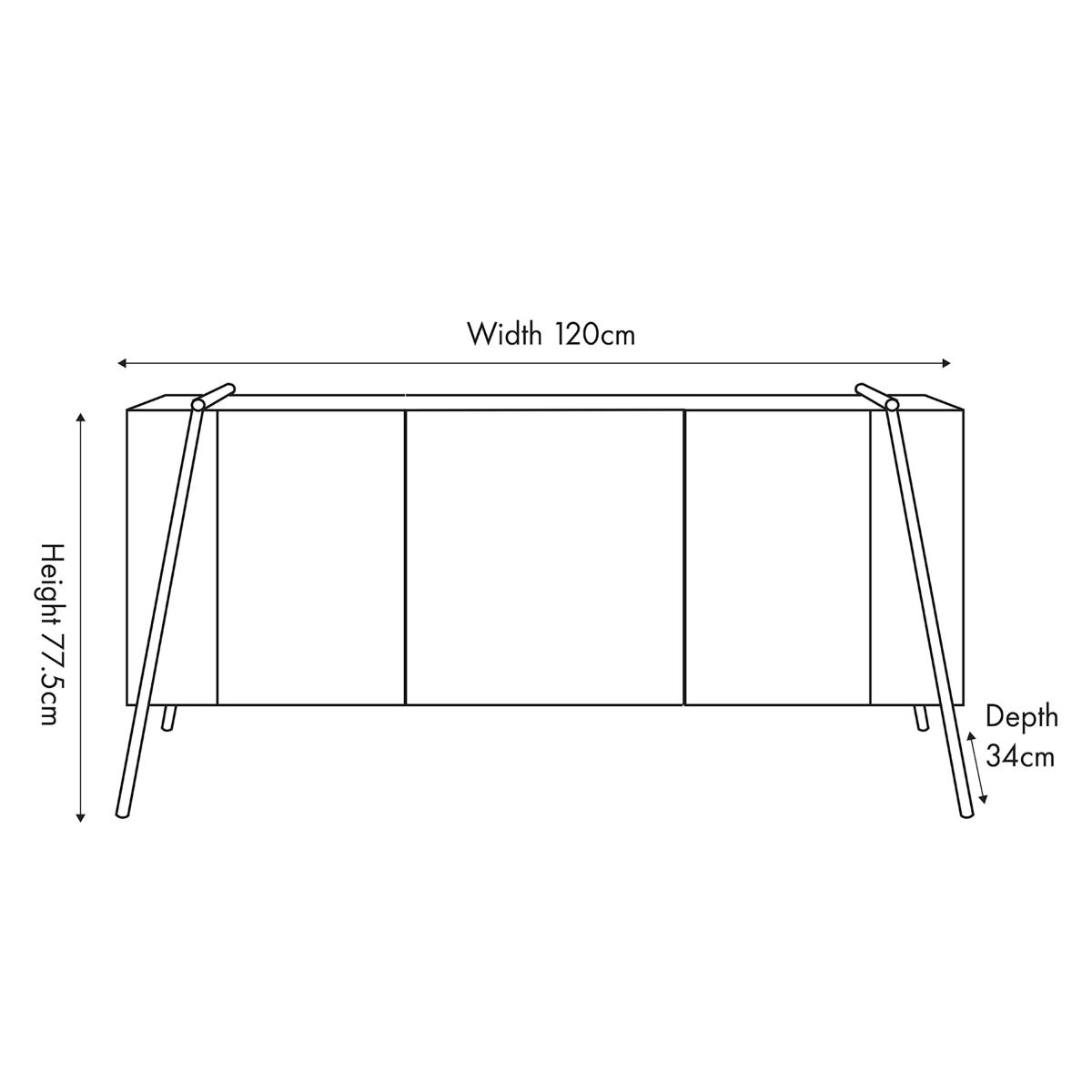 Osato 3 Door Sideboard Brown – image 7