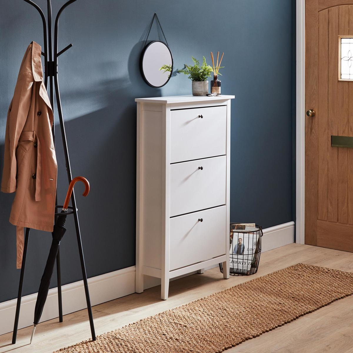 Lynton Compact White Hallway Shoe Drop – image 3