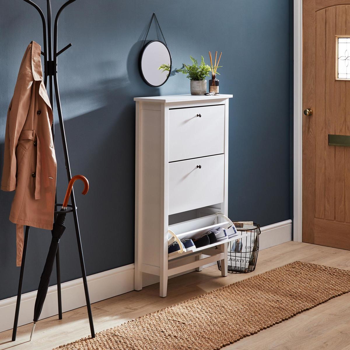 Lynton Compact White Hallway Shoe Drop – image 4