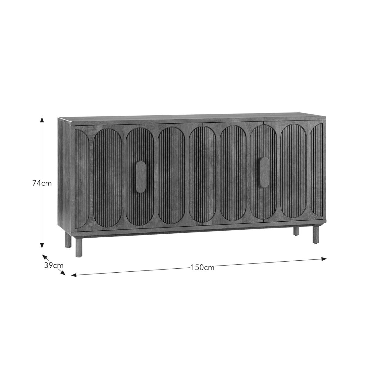 Khari 4 Door Large Sideboard Mango Wood Brown – image 4