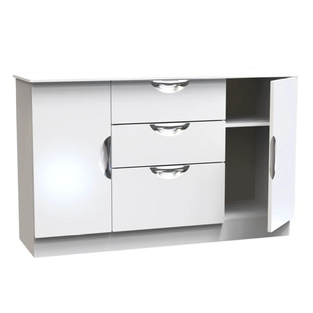 Rowe 2 Door 3 Drawer Wide Sideboard – image 7