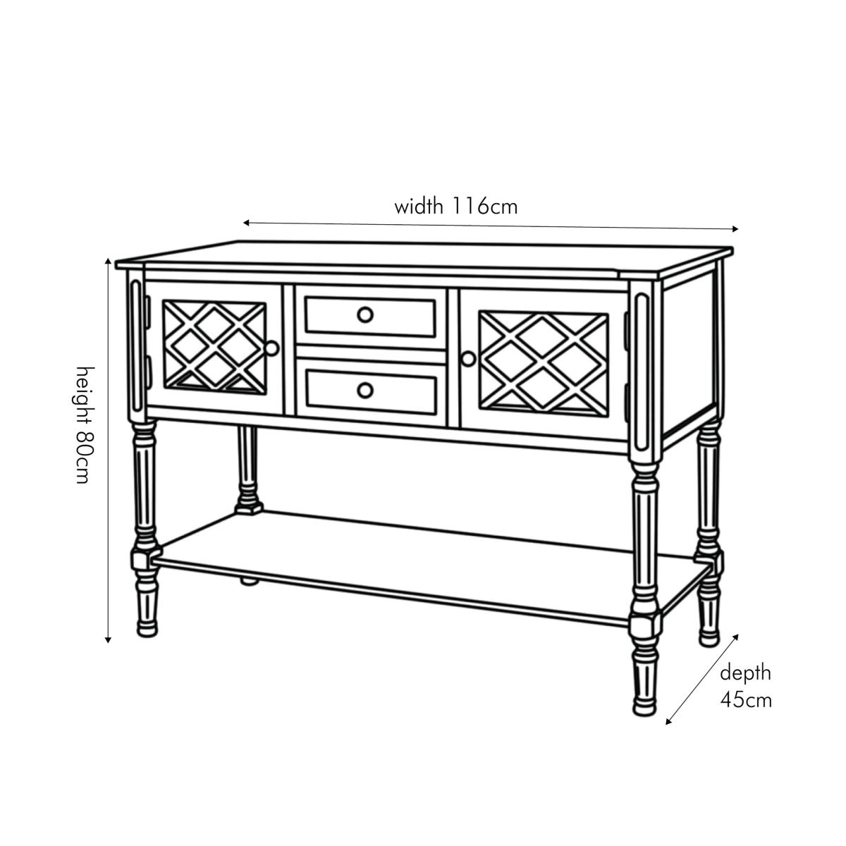 Pacific Puglia Large Sideboard, Painted Pine Grey – image 4