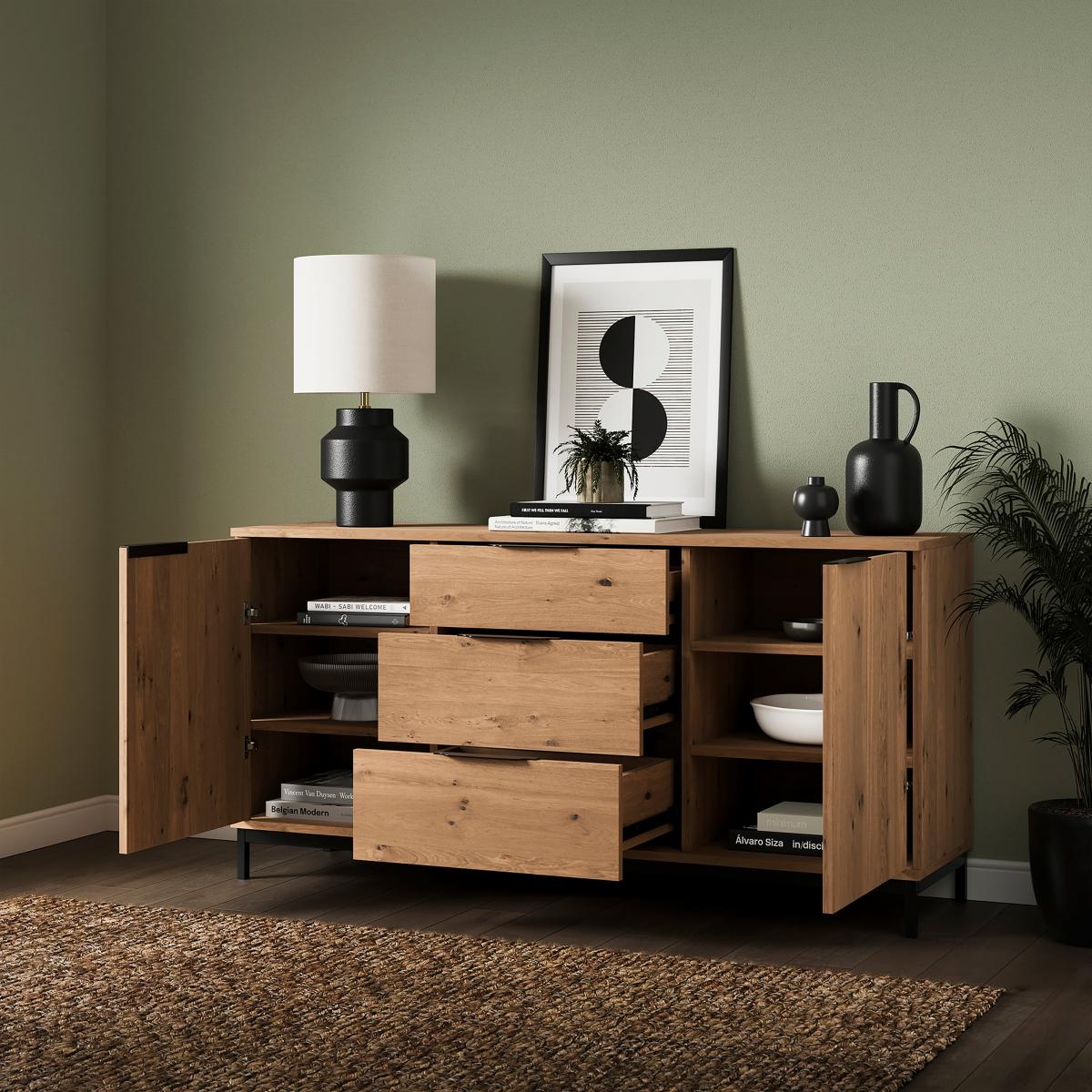 Reynolds Large Sideboard Rustic Oak Effect – image 2