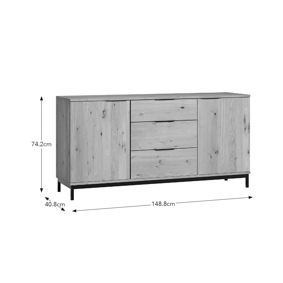 Reynolds Large Sideboard Rustic Oak Effect – image 8