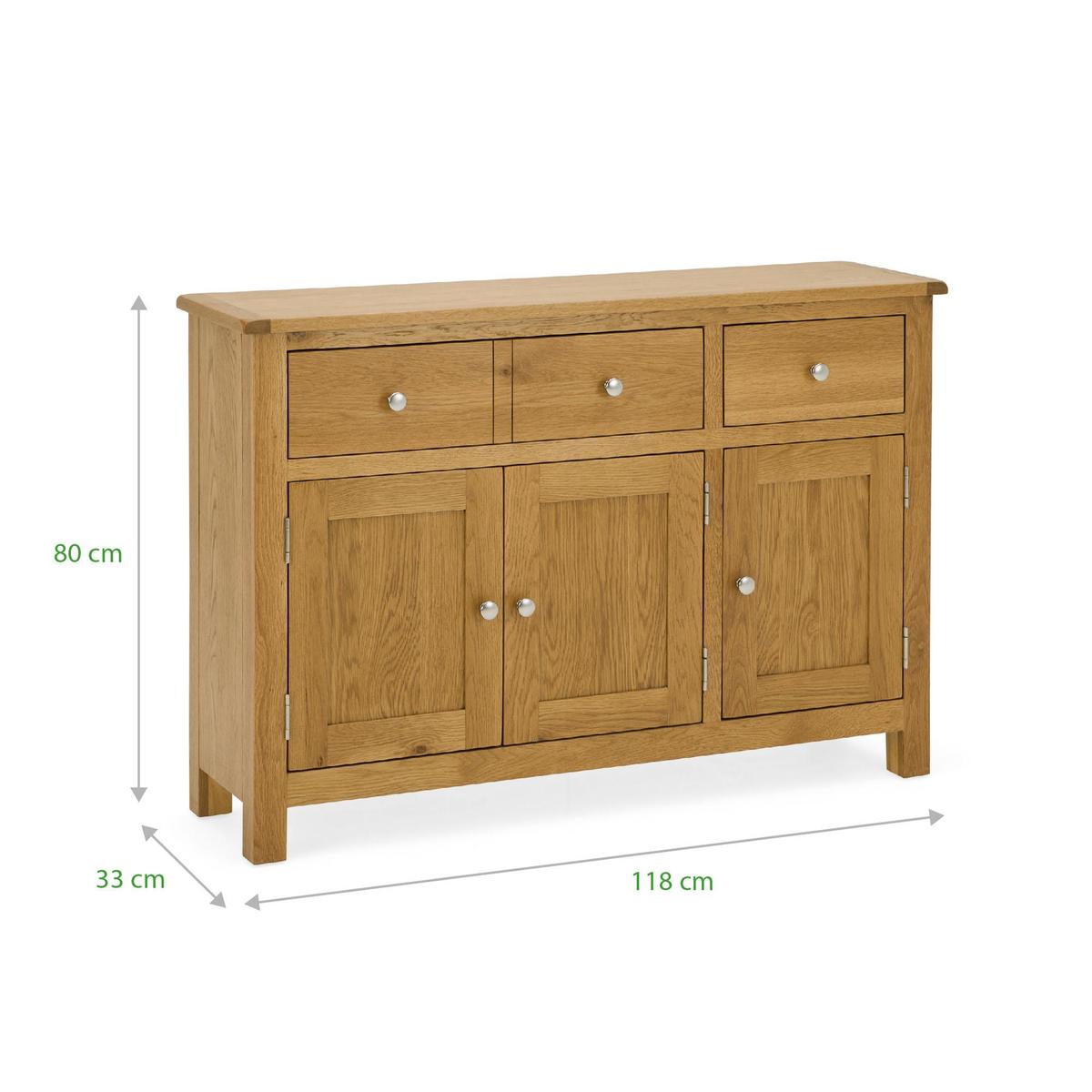 Bromley Oak Large Sideboard Light Oak – image 9